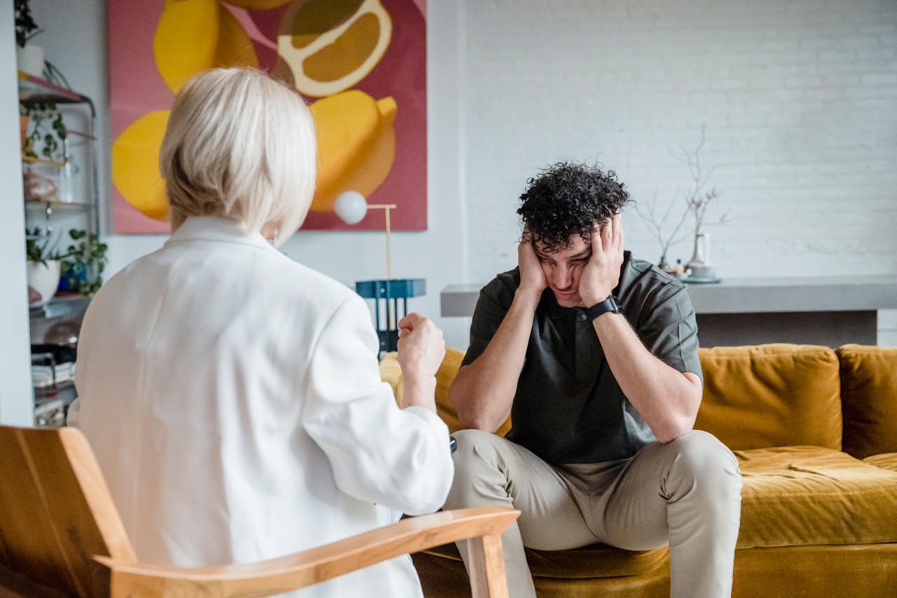 person receiving depression treatment in a supportive environment